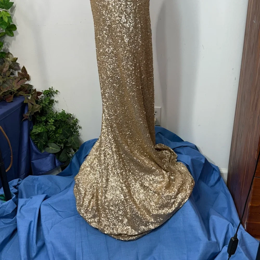 Gold Sequin Evening Gown - Picture 8 of 14